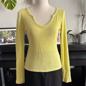 Anthropologie Sunny Yellow Long Sleeve Top